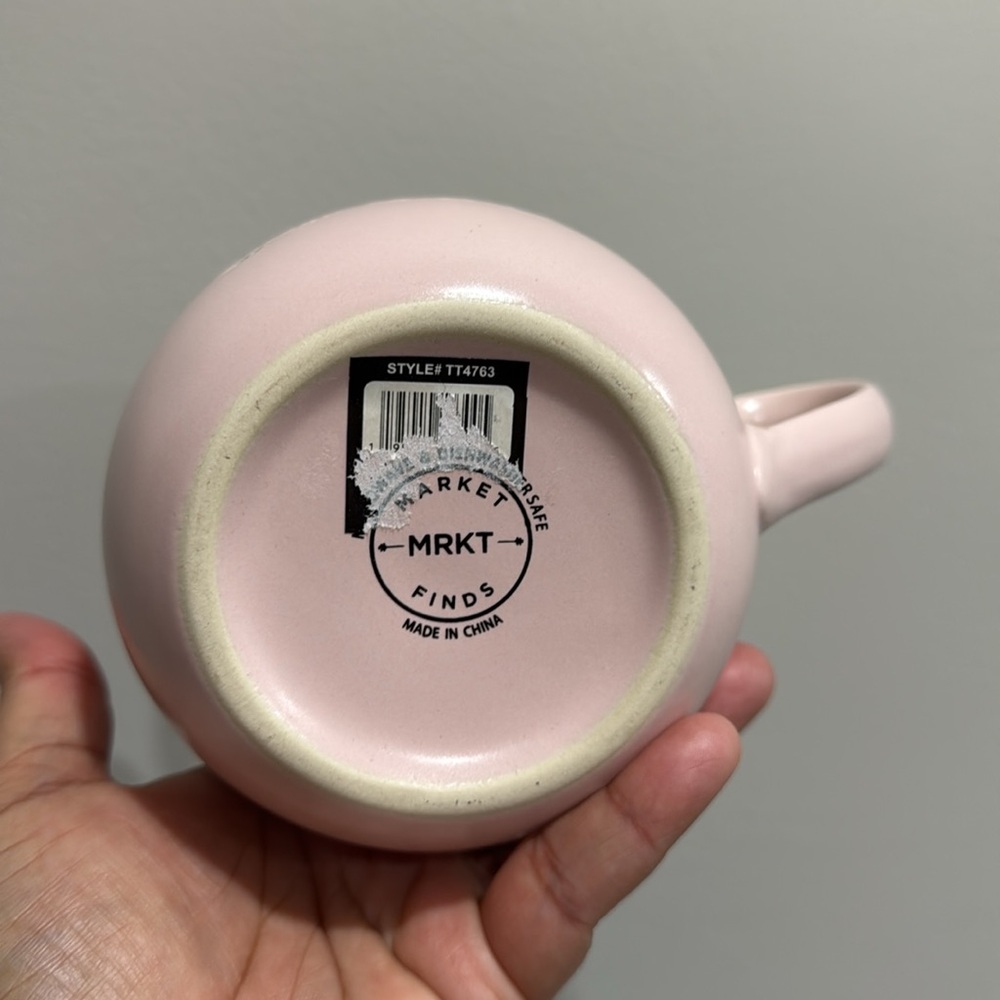 New Hop To It Easter Mug Coffee Tea Rabbit Pink Gray Flower - Picture 4 of 4